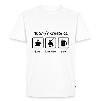 Todays Schedule Skateboarding Beer Coffee Schedule - Men's Premium Organic T-Shirt - white - Front - Nico (187cm)