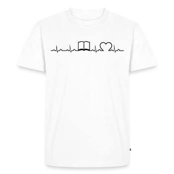 Book Reading Heart Bookworm Intelligent Education - Men's Premium Organic T-Shirt - white - Front - Nico (187cm)