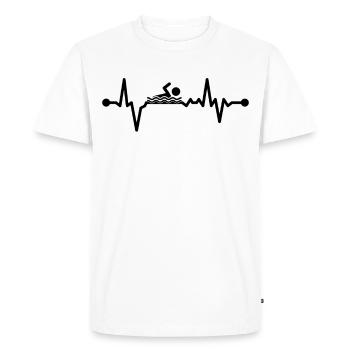 Nageurs - Natation - Eau - Sports - Triathlon - T-shirt Premium bio Homme - blanc - Devant - Nico (187cm)