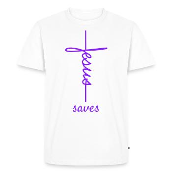 Dons chrétiens Christianisme Jésus Bible - T-shirt Premium bio Homme - blanc - Devant - Nico (187cm)