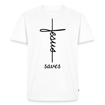 Dons chrétiens Christianisme Jésus Bible - T-shirt Premium bio Homme - blanc - Devant - Nico (187cm)
