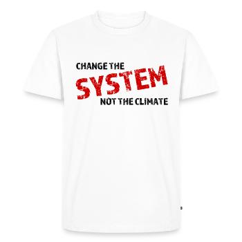 Manifestation des élèves contre le changement climatique - T-shirt Premium bio Homme - blanc - Devant - Nico (187cm)