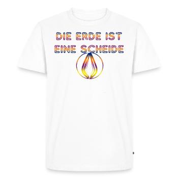 La terre est un fourreau T-shirt drôle - T-shirt Premium bio Homme - blanc - Devant - Nico (187cm)