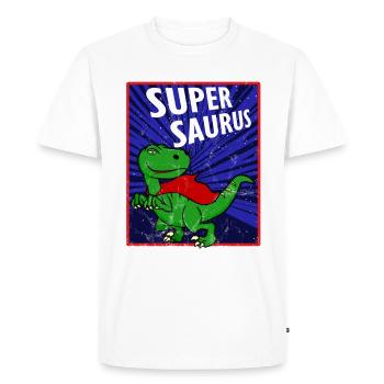 Idée de cadeau animal dinosaure super-héros T-Rex - T-shirt Premium bio Homme - blanc - Devant - Nico (187cm)