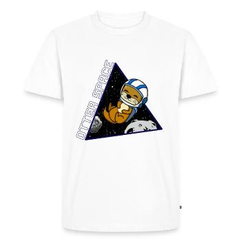 Otter Space Astronaut Planet Gift Voyager dans l'espace - T-shirt Premium bio Homme - blanc - Devant - Nico (187cm)