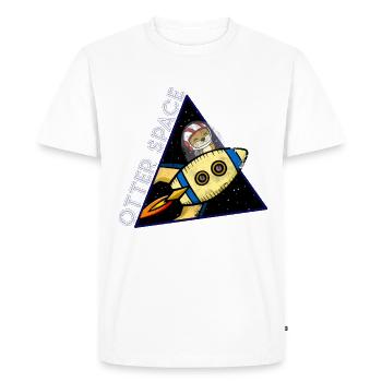 Otter Space Astronaut Planet Gift Voyager dans l'espace - T-shirt Premium bio Homme - blanc - Devant - Nico (187cm)