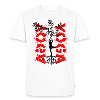 Yoga tree figure - Men's Premium Organic T-Shirt - white - Front - Nico (187cm)