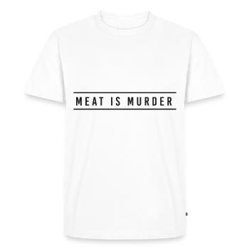 Meat is Murder - Fleisch Metzer Vegan Bio Pays - T-shirt Premium bio Homme - blanc - Devant - Nico (187cm)