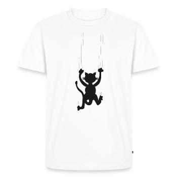 Funny Cat Black Cat Cat Cat Humor T-shirts of cats - Men's Premium Organic T-Shirt - white - Front - Nico (187cm)