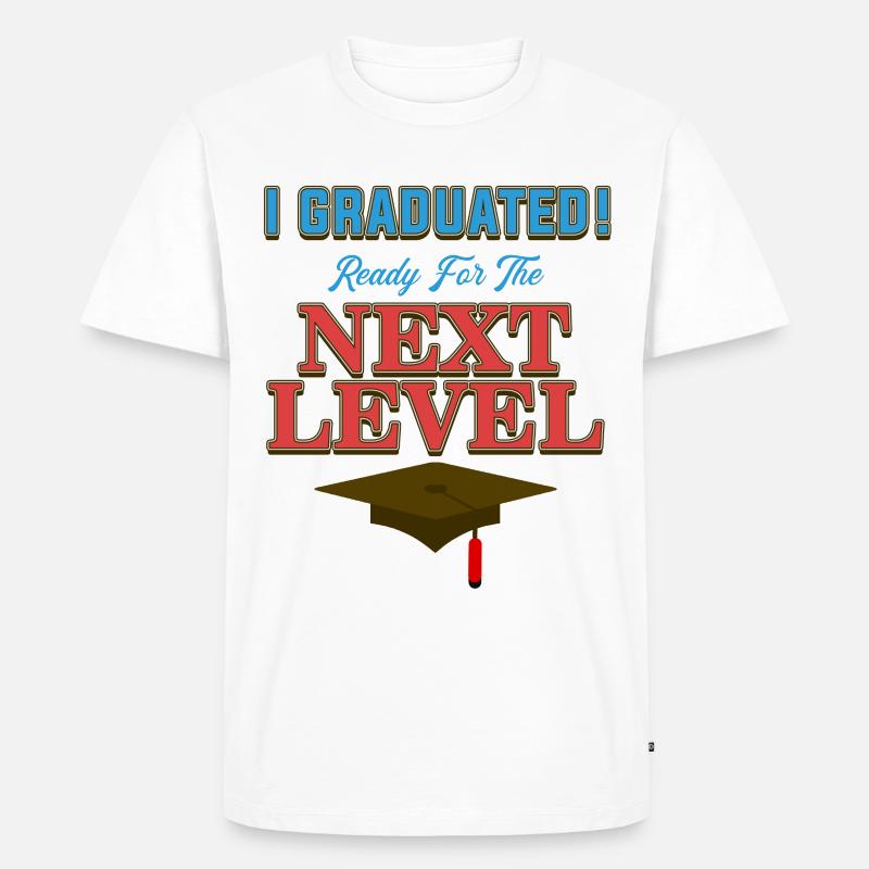 Graduation Next Level - Männer Premium Bio T-Shirt - Weiß