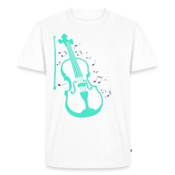 violin - Men's Premium Organic T-Shirt - white - Front - Nico (187cm)