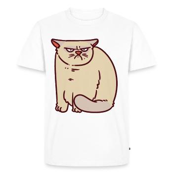 Lundi matin Chat agacé Démotivé Agacé - T-shirt Premium bio Homme - blanc - Devant - Nico (187cm)