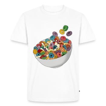Délicieux petit déjeuner comme des cornflakes d'enfance - T-shirt Premium bio Homme - blanc - Devant - Nico (187cm)