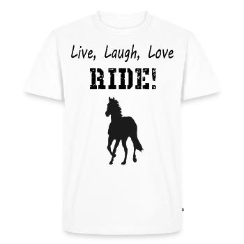 Les chevaux vivent rire amour monter cheval récompenses - T-shirt Premium bio Homme - blanc - Devant - Nico (187cm)