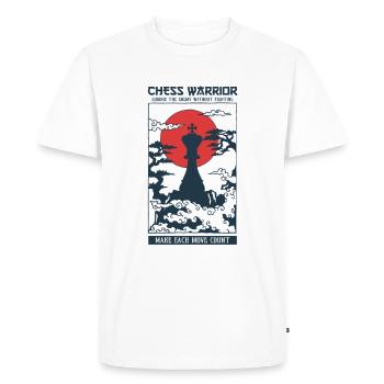 Roi guerrier aux échecs du temple - T-shirt Premium bio Homme - blanc - Devant - Nico (187cm)