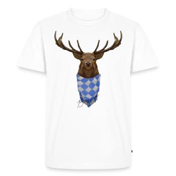 Drapeau bavarois bavarois bavarois - T-shirt Premium bio Homme - blanc - Devant - Nico (187cm)