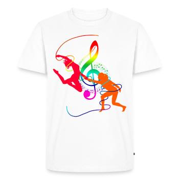 Colorful choreography with notes Gift idea - Men's Premium Organic T-Shirt - white - Front - Nico (187cm)
