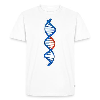 Test ADN double hélice ADN Idée cadeau pour chercheurs - T-shirt Premium bio Homme - blanc - Devant - Nico (187cm)