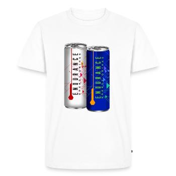 Boisson énergisante avec idée d'endurance et de puissance - T-shirt Premium bio Homme - blanc - Devant - Nico (187cm)