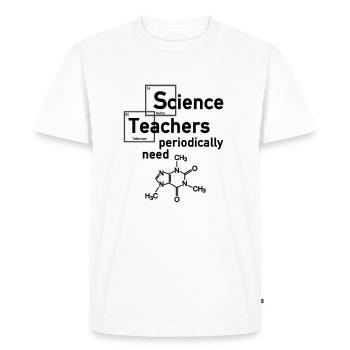 Science Teachers - Professeur Caféine - T-shirt Premium bio Homme - blanc - Devant - Nico (187cm)