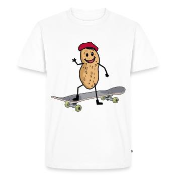 Skateboard Skater Sport Peanut Peanut Nut Child - Men's Premium Organic T-Shirt - white - Front - Nico (187cm)