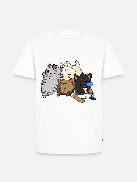 Cats Gang Pack Teens Djur Pack - Ekologisk premium-T-shirt herr - vit