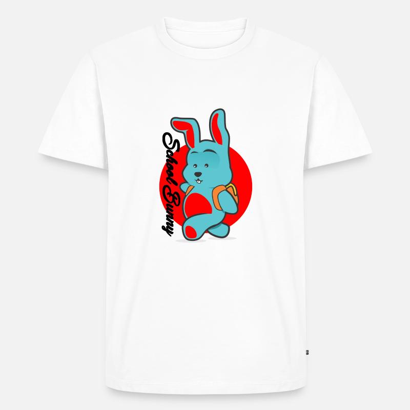 School Bunny schulhase - Männer Premium Bio T-Shirt - Weiß