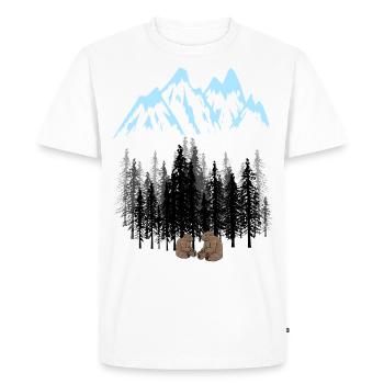 Montagne Nature Montagnes Wildnis Ours - T-shirt Premium bio Homme - blanc - Devant - Nico (187cm)