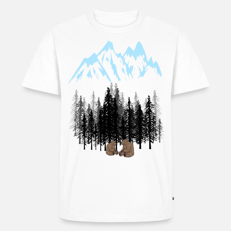 Mountain Mountains Nature Mountains Wilderness Bears - Maglietta ecologica premium da uomo - bianco
