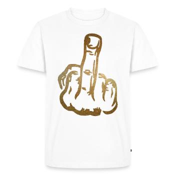 Finger Stinky Finger baise avec toi - T-shirt Premium bio Homme - blanc - Devant - Nico (187cm)