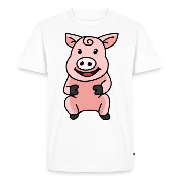 Pig Sow Pigs Animals Farm Animal - Men's Premium Organic T-Shirt - white - Front - Nico (187cm)