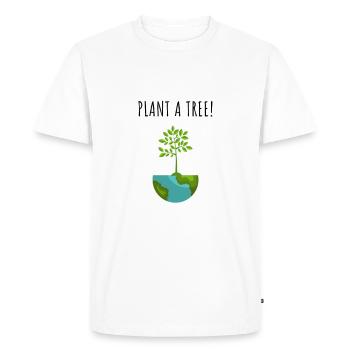 Protection de l’environnement Protection de l’environnement Planète Terre Vert - T-shirt Premium bio Homme - blanc - Devant - Nico (187cm)