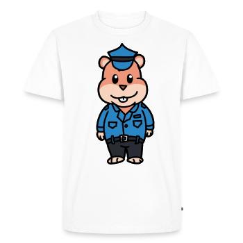 Police Hamster Policeman Profession Kids Child Cop Job - Men's Premium Organic T-Shirt - white - Front - Nico (187cm)