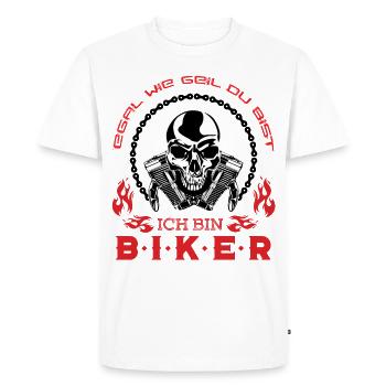 Dicton motocycliste - T-shirt Premium bio Homme - blanc - Devant - Nico (187cm)