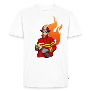 Firefighter Firefighter - Men's Premium Organic T-Shirt - white - Front - Nico (187cm)