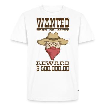 Wanted, Gesucht - T-shirt Premium bio Homme - blanc - Devant - Nico (187cm)