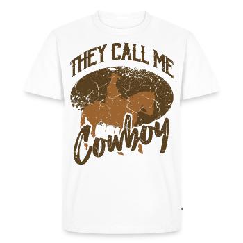 Sie nennen mich Cowboy - Men's Premium Organic T-Shirt - white - Front - Nico (187cm)