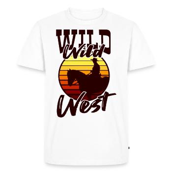 Wilder Westen - Männer Premium Bio T-Shirt - Weiß - Vorne - Nico (187cm)