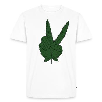 Feuilles de chanvre marijuana - T-shirt Premium bio Homme - blanc - Devant - Nico (187cm)