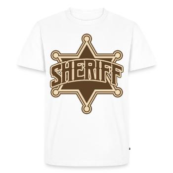 Sheriff Stern - Men's Premium Organic T-Shirt - white - Front - Nico (187cm)