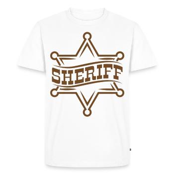 Sheriff Stern - Men's Premium Organic T-Shirt - white - Front - Nico (187cm)