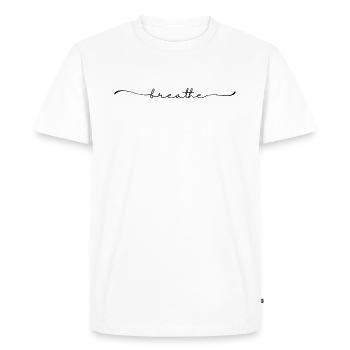 respirer lettrage - T-shirt Premium bio Homme - blanc - Devant - Nico (187cm)