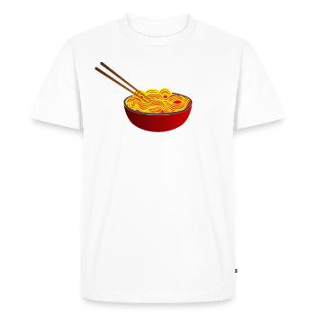 Ramen Bâtonnets Asiatique nouilles - T-shirt Premium bio Homme - blanc - Devant - Nico (187cm)