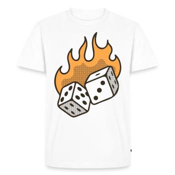 Cubes et flamands - T-shirt Premium bio Homme - blanc - Devant - Nico (187cm)