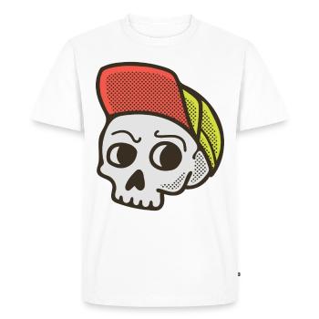 Skater Skull - Men's Premium Organic T-Shirt - white - Front - Nico (187cm)