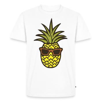 Pineapple with sunglasses - Men's Premium Organic T-Shirt - white - Front - Nico (187cm)