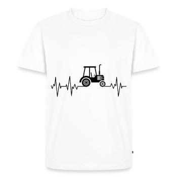 Traqueur de battement de coeur de tracteur d'EKG Farmer Farmer - T-shirt Premium bio Homme - blanc - Devant - Nico (187cm)