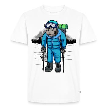 Montagnes Gorille vacances voyage voyage Nature Nature - T-shirt Premium bio Homme - blanc - Devant - Nico (187cm)
