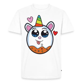 Donut Licorne Kawaii - T-shirt Premium bio Homme - blanc - Devant - Nico (187cm)