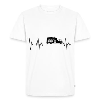 Camion de pompier EKG Fire Department Firefighter Savior - T-shirt Premium bio Homme - blanc - Devant - Nico (187cm)